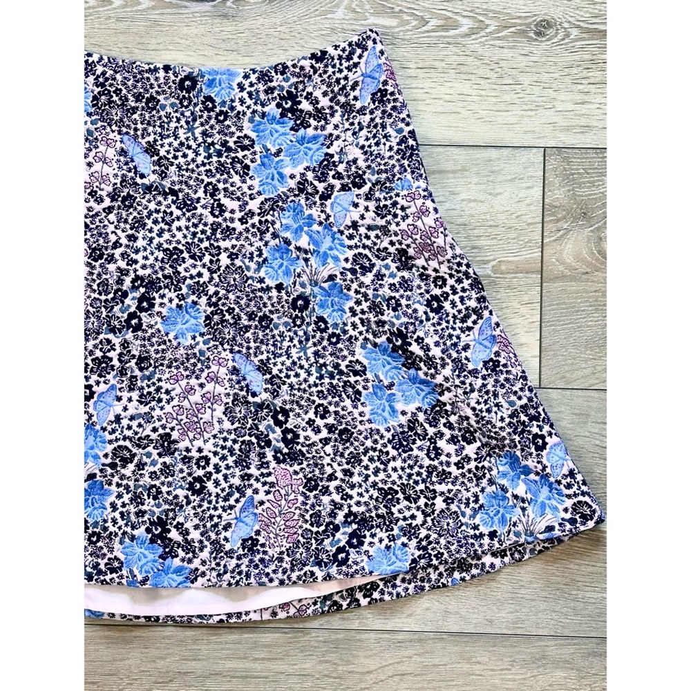 Loft Butterfly Floral Jacquard A-Line Mini Skirt